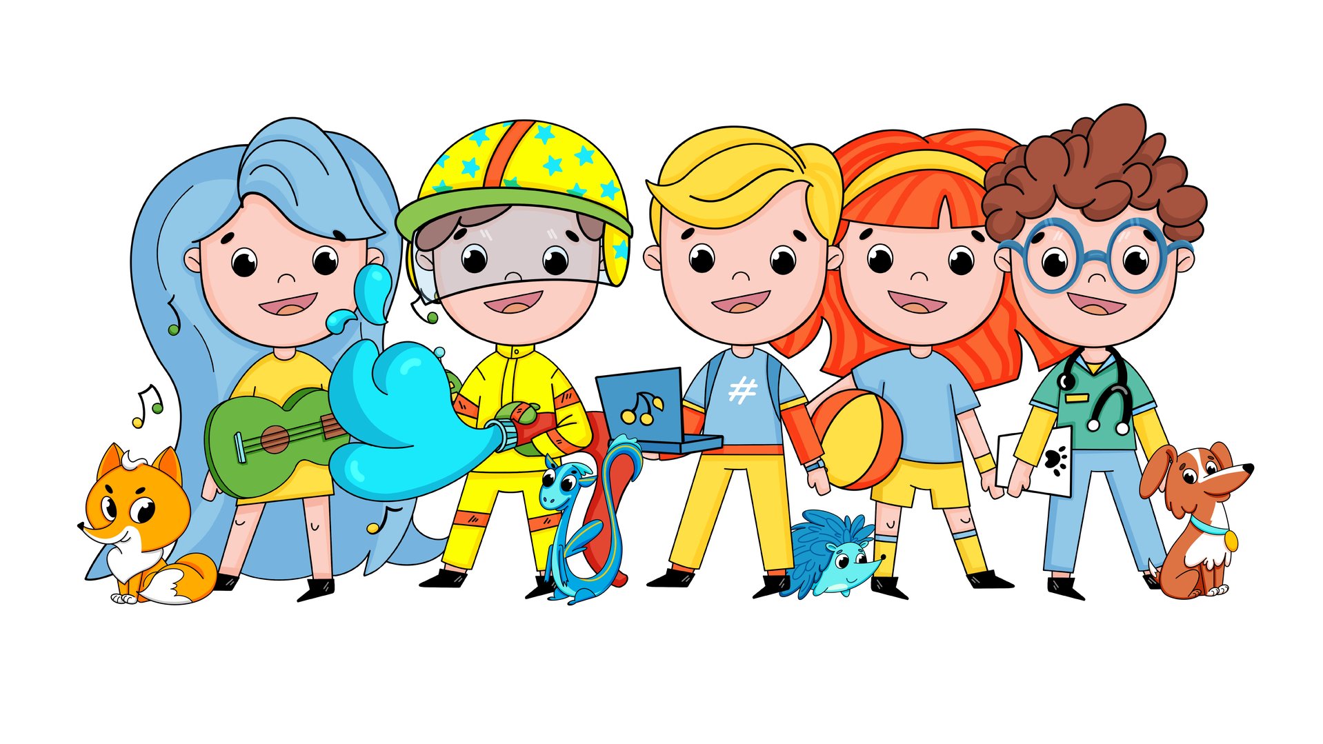 War Child's Can't Wait to Learn - characters of the Ukrainian app